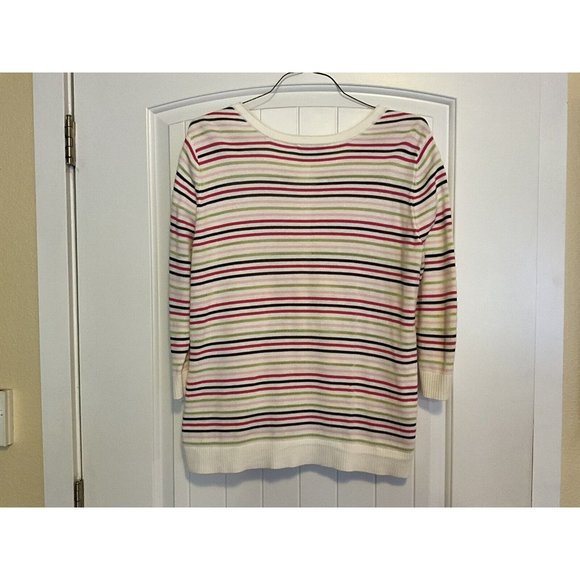 Women's 3/4 Sleeve White Cardigian Sweater, Christopher & Banks, Size XL - Picture 9 of 11